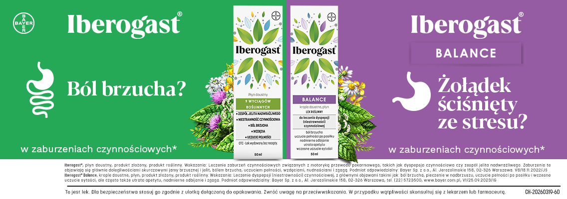 baner bayer iberogast - ból brzucha żołądek ściśnięty ze stresu