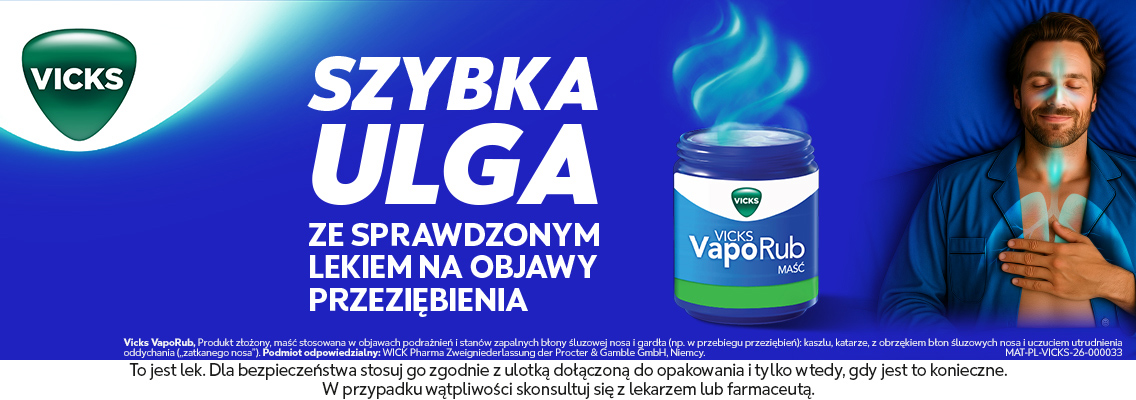 baner procter vicks - szybka ulga ze sprawdzonym lekiem na objawy przeziębienia