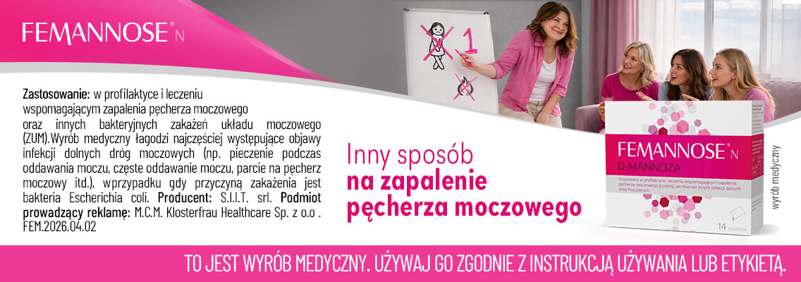 baner klosterfrau femannose - inny sposób na zapalenie pęcherza moczowego