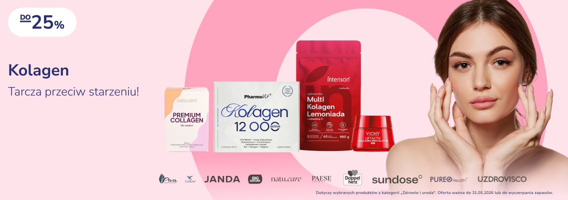 baner kolagen - tarcza przeciw starzeniu - kobieta z zadbaną cerą