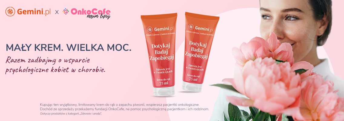 baner różowy październik - mały krem wielka moc - razem zadbajmy o wsparcie psychologiczne kobiet w chorobie