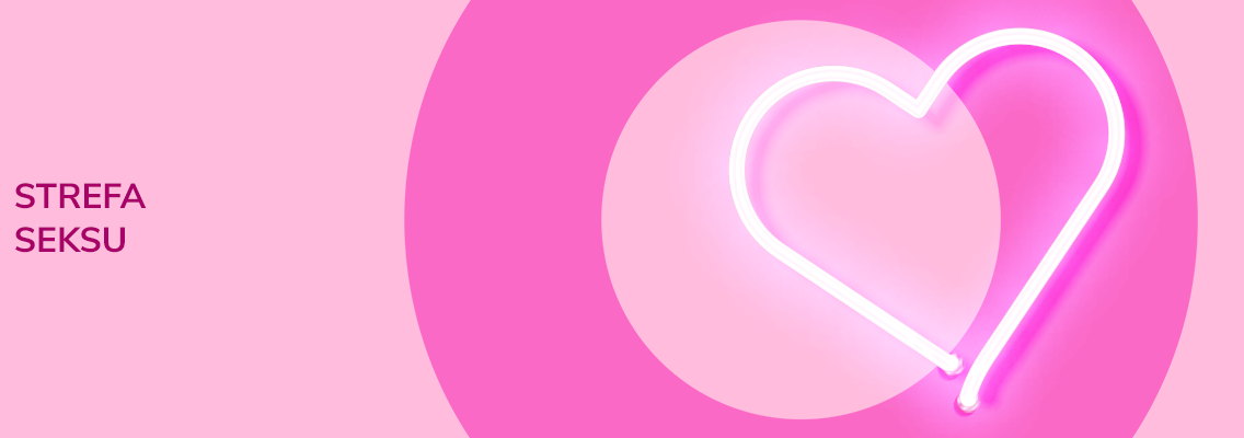 baner strefa seksu - neon w kształcie serca