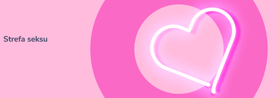 baner strefa seksu - neon w kształcie serca
