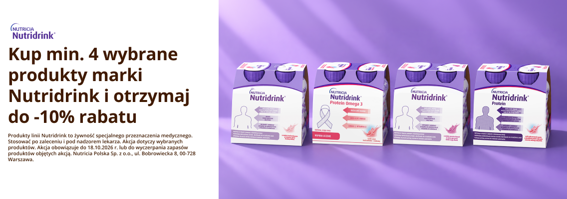 baner nutricia - kup min. 4 wybrane produkty marki nutridrink i otrzymaj do -10 rabatu