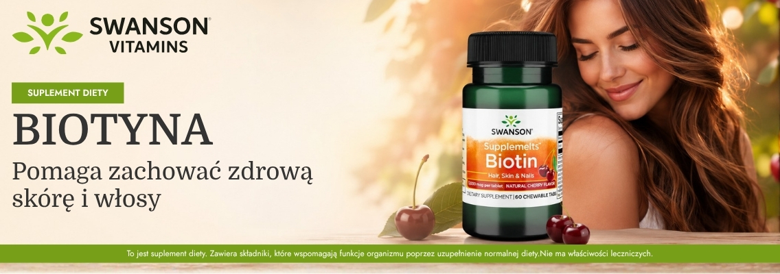 baner swanson biotyna - pomaga zachować zdrową skórę i włosy