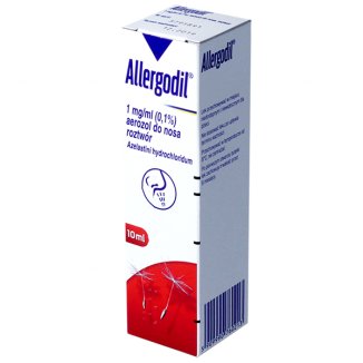 Allergodil 1 mg/ ml (0,1%), aerozol do nosa, roztwór, 10 ml - zdjęcie produktu