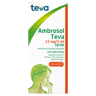 Ambrosol Teva 15 mg/ 5 ml, syrop, 120 ml - zdjęcie produktu