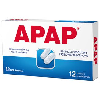 Apap 500 mg, 12 tabletek powlekanych - zdjęcie produktu