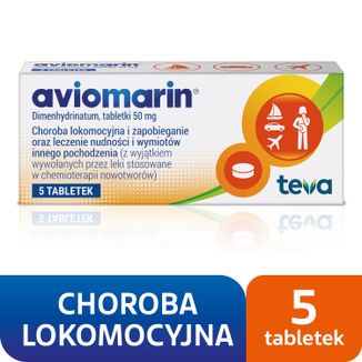 Aviomarin 50 mg, 5 tabletek - 2 Aviomarin 50 mg, 5 tabletek - 2 - zdjęcie produktu