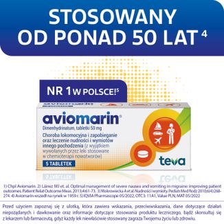 Aviomarin 50 mg, 5 tabletek - 6 Aviomarin 50 mg, 5 tabletek - 6 - zdjęcie produktu