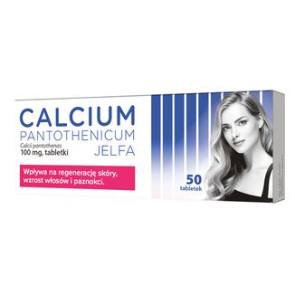 Calcium Pantothenicum Jelfa 100 mg, 50 tabletek USZKODZONE OPAKOWANIE - zdjęcie produktu