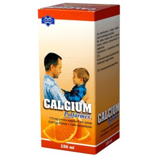 Calcium Polfarmex 115 mg/ 5 ml, syrop, smak pomarańczowy, 150 ml - zdjęcie produktu
