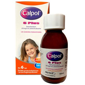 Calpol 6 Plus 250 mg/5 ml, zawiesina doustna dla dzieci od 6 lat i dorosłych, 100 ml KRÓTKA DATA - zdjęcie produktu