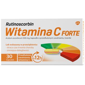 Rutinoscorbin Witamina C Forte 500 mg, 30 kapsułek o przedłużonym uwalnianiu - zdjęcie produktu