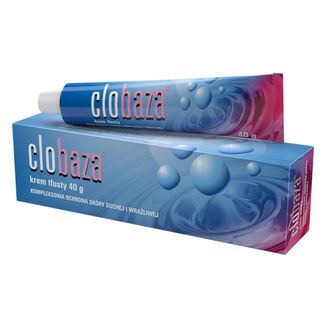 Clobaza, krem tłusty, kompleksowa ochrona skóry suchej i wrażliwej, 40 g USZKODZONE OPAKOWANIE Clobaza, krem tłusty, kompleksowa ochrona skóry suchej i wrażliwej, 40 g USZKODZONE OPAKOWANIE - zdjęcie produktu