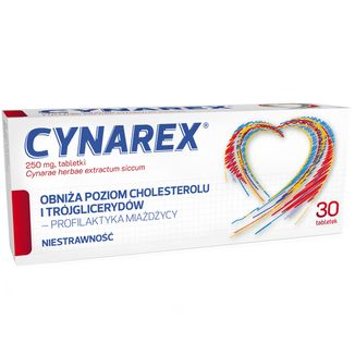 Cynarex 250 mg, 30 tabletek Cynarex 250 mg, 30 tabletek - zdjęcie produktu