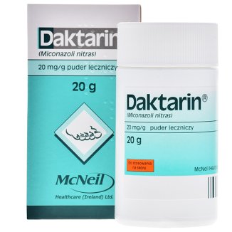 Daktarin 20 mg/ g, puder leczniczy do rozpylania na skórę, 20 g - zdjęcie produktu