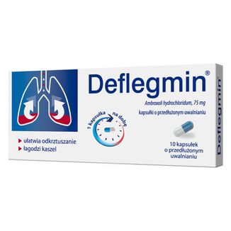 Deflegmin 75 mg, 10 kapsułek o przedłużonym uwalnianiu - zdjęcie produktu