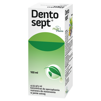 Dentosept 4,55 g/ 5 ml, koncentrat do sporządzania roztworu do stosowania w jamie ustnej, 100 ml - zdjęcie produktu