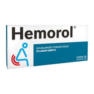 Hemorol, czopki, 12 sztuk USZKODZONE OPAKOWANIE Hemorol, czopki, 12 sztuk USZKODZONE OPAKOWANIE - zdjęcie produktu