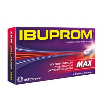 Ibuprom Max 400 mg, 24 tabletki drażowane - zdjęcie produktu