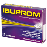 Ibuprom 200 mg, 10 tabletek powlekanych - miniaturka zdjęcia produktu