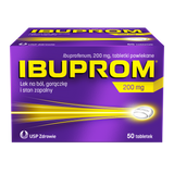 Ibuprom 200 mg, 50 tabletek powlekanych USZKODZONE OPAKOWANIE Ibuprom 200 mg, 50 tabletek powlekanych USZKODZONE OPAKOWANIE - miniaturka zdjęcia produktu
