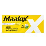 Maalox 400 mg + 400 mg, 20 tabletek - miniaturka zdjęcia produktu