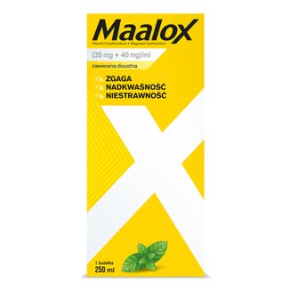 Maalox (35 mg + 40 mg)/ ml, zawiesina doustna, 250 ml - zdjęcie produktu