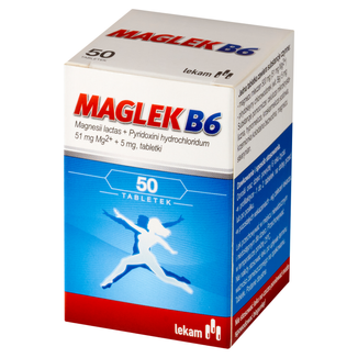 Maglek B6 51 mg + 5 mg, 50 tabletek - zdjęcie produktu