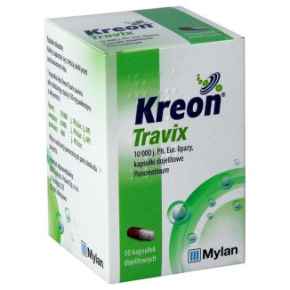 Kreon Travix 10 000, 50 kapsułek KRÓTKA DATA - zdjęcie produktu
