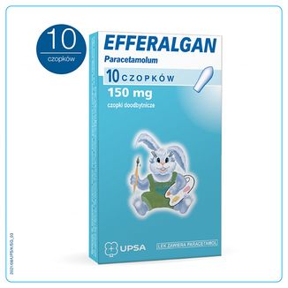 Efferalgan 150 mg, czopki doodbytnicze, 10 sztuk - zdjęcie produktu