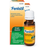 Fenistil 1 mg/ ml, krople doustne, 20 ml USZKODZONE OPAKOWANIE - miniaturka zdjęcia produktu