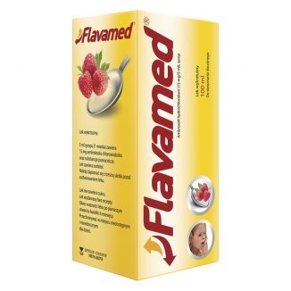 Flavamed 15 mg/ 5 ml, syrop, smak malinowy, 100 ml - zdjęcie produktu