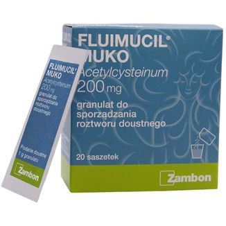 Fluimucil Muko 200 mg, 20 saszetek KRÓTKA DATA - zdjęcie produktu