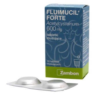 Fluimucil Forte 600 mg, 10 tabletek musujących - zdjęcie produktu