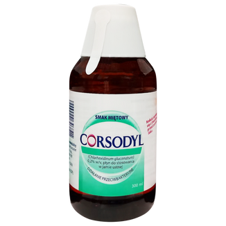 Corsodyl 0,2%, płyn do stosowania w jamie ustnej, smak miętowy, 300 ml - zdjęcie produktu
