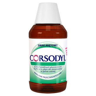 Corsodyl 0,2%, płyn do stosowania w jamie ustnej, smak miętowy, 300 ml - zdjęcie produktu