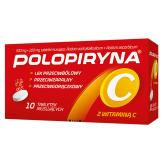Polopiryna C 500 mg + 200 mg, 10 tabletek musujących KRÓTKA DATA - zdjęcie produktu