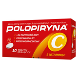 Polopiryna C 500 mg + 200 mg, 10 tabletek musujących - miniaturka zdjęcia produktu