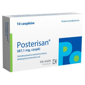 Posterisan 387,1 mg, czopki doodbytnicze, 10 sztuk USZKODZONE OPAKOWANIE - zdjęcie produktu