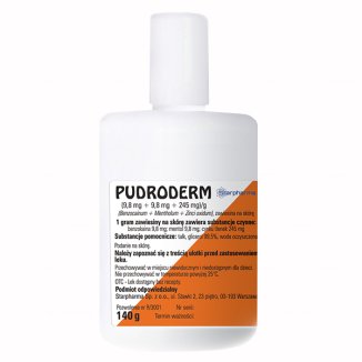 Pudroderm (9,8 mg + 9,8 mg + 245 mg)/ g, 140 g - zdjęcie produktu