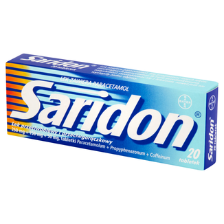 Saridon 250 mg + 150 mg + 50 mg, 20 tabletek - zdjęcie produktu