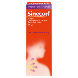 Sinecod 5 mg/ml, krople doustne, roztwór, 20 ml USZKODZONE OPAKOWANIE - zdjęcie produktu