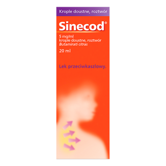 Sinecod 5 mg/ml, krople doustne, roztwór, 20 ml - zdjęcie produktu