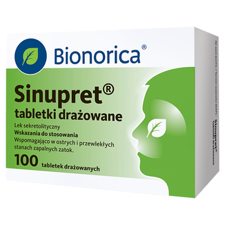 Sinupret, 100 tabletek drażowanych USZKODZONE OPAKOWANIE - zdjęcie produktu