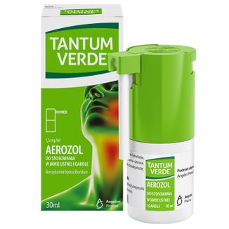 Tantum Verde 1,5 mg/ ml, aerozol do stosowania w jamie ustnej i gardle, 30 ml - zdjęcie produktu