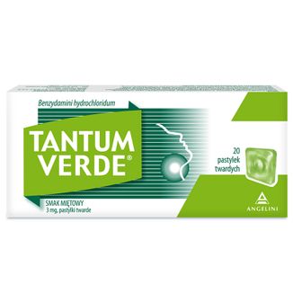 Tantum Verde 3 mg, smak miętowy, 20 pastylek twardych - zdjęcie produktu