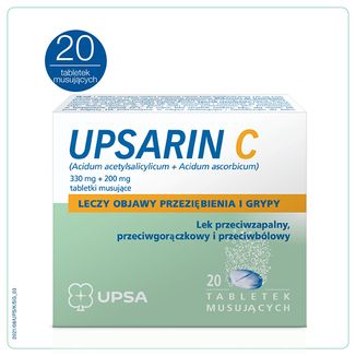 Upsarin C 330 mg + 200 mg, 20 tabletek musujących - zdjęcie produktu