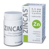 Zincas 5,5 mg, 50 tabletek USZKODZONE OPAKOWANIE - miniaturka zdjęcia produktu
